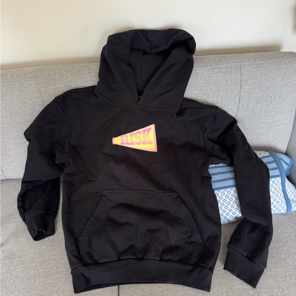 Gracie Abrams Risk Black Hoodie with Pink Graphic